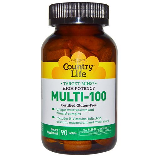 Country Life, Target-Mins, Multi-100, High Potency, 90 Tablets Review