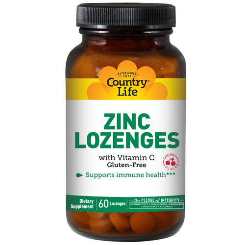 Country Life, Zinc Lozenges, with Vitamin C, Cherry Flavor, 60 Lozenges Review