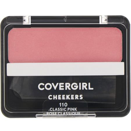 腮紅, 臉: Covergirl, Cheekers, Blush, 110 Classic Pink, .12 oz (3 g)