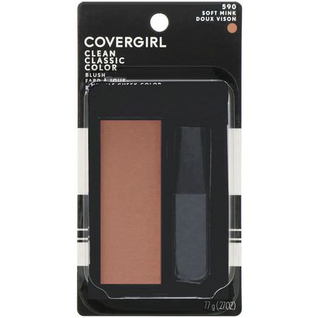 臉紅, 臉部: Covergirl, Clean, Classic Color Blush, 590 Soft Mink, .27 oz (7.7 g)