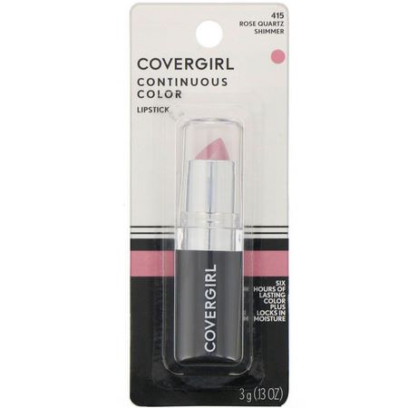 唇膏, 嘴唇: Covergirl, Continuous Color Lipstick, 415 Rose Quartz, .13 oz (3 g)