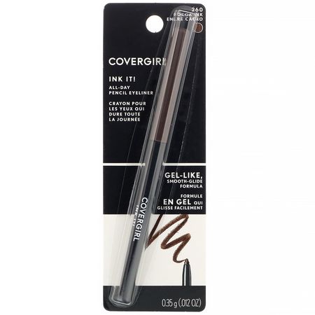 眼線筆, 眼睛: Covergirl, Ink it! All-Day Pencil Eyeliner, 260 Cocoa Ink, .012 oz (.35 g)