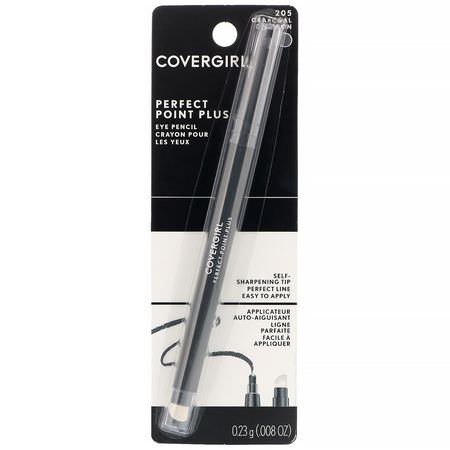 眼線液, 眼睛: Covergirl, Perfect Point Plus, Eye Pencil, 205 Charcoal, .008 oz (0.23 g)