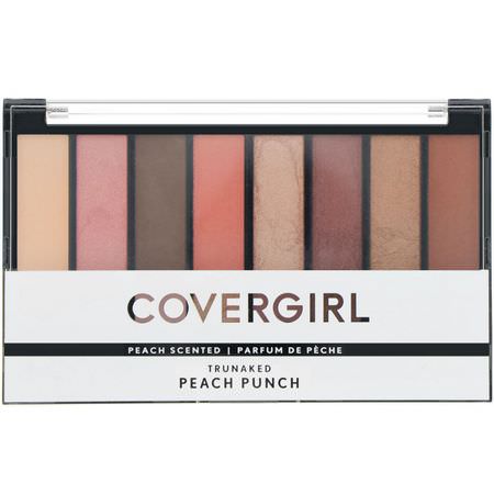 眼影, 眼睛: Covergirl, Trunaked, Eyeshadow Palette, Peach Punch, .23 oz (6.5 g)