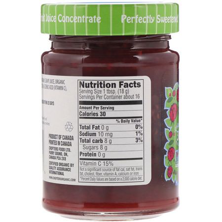 : Crofter's Organic, Just Fruit Spread, Organic Raspberry, 10 oz (283 g)