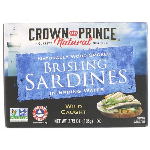Crown Prince Natural, Brisling Sardines, In Spring Water, 3.75 oz (106 g) Review