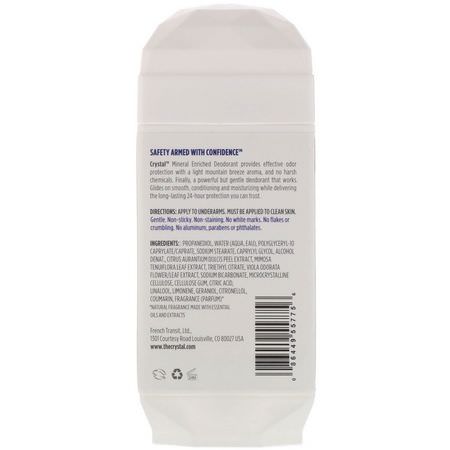 浴用除臭劑: Crystal Body Deodorant, Mineral Enriched Deodorant, Invisible Solid, Mountain Fresh, 2.5 oz (70 g)