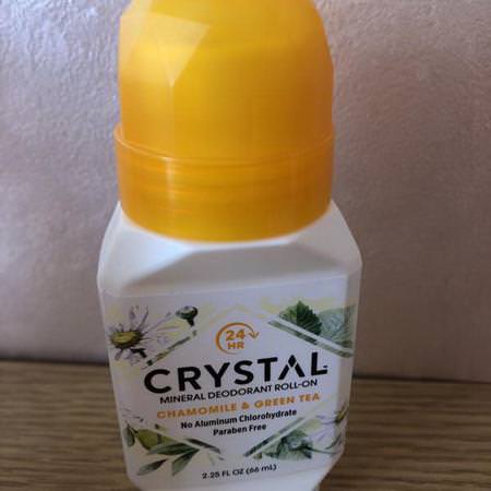 Crystal Body Deodorant, Natural Deodorant Roll On, Chamomile & Green Tea, 2.25 fl oz (66 ml)