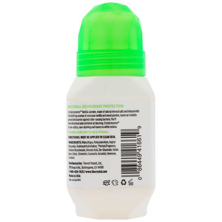 浴用除臭劑: Crystal Body Deodorant, Natural Deodorant Roll-On, Vanilla Jasmine, 2.25 fl oz (66 ml)