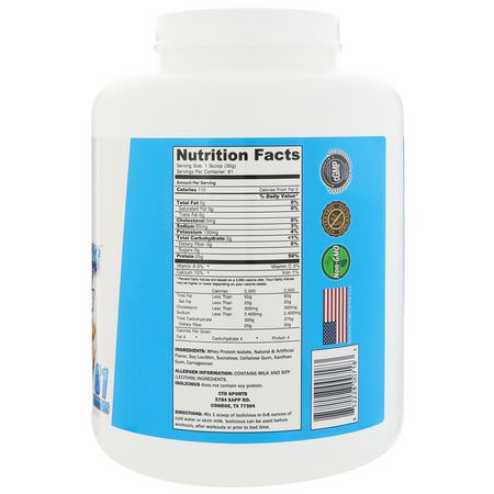 乳清蛋白, 運動營養: CTD Sports, Isolicious Grass Fed Whey Protein Isolate, Cinnamon Cereal Flavor, 4 lb (1830 g)
