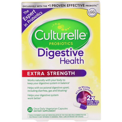 Culturelle, Probiotics, Digestive Health, Extra Strength, 20 Once Daily Vegetarian Capsules Review