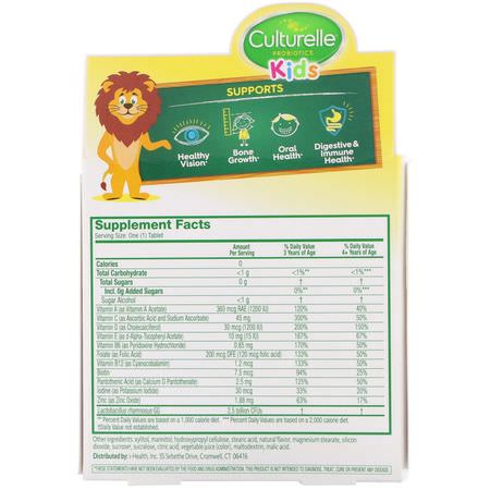 兒童多種維生素, 健康: Culturelle, Kids Complete Multivitamin + Probiotic, Fruit Punch, 50 Chewable Tablets