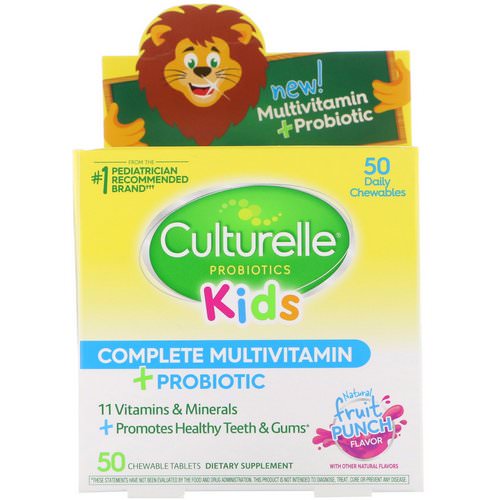 Culturelle, Kids Complete Multivitamin + Probiotic, Fruit Punch, 50 Chewable Tablets Review