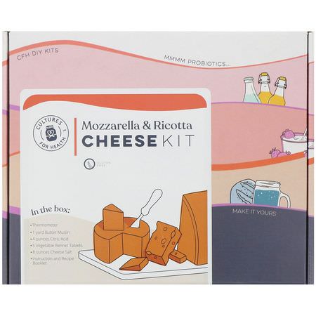 醋, 油: Cultures for Health, Cheese Kit, Mozzarella & Ricotta, 1 Kit