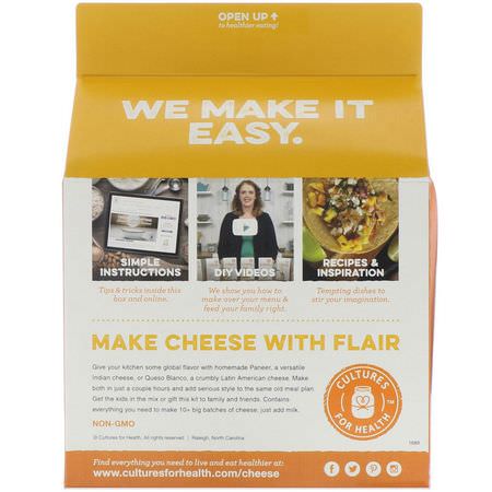 醋, 油: Cultures for Health, Real Cheese Kit, Paneer & Queso Blanco, 1 Kit