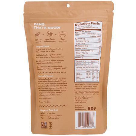 蔬菜零食, 水果: Dang, Coconut Chips, Chocolate Sea Salt, 2.82 oz (80 g)