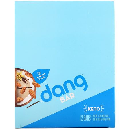 小吃店: Dang, Keto Bar, Almond Vanilla, 12 Bars, 1.4 oz (40 g) Each