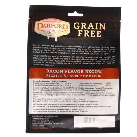 寵物零食, 寵物: Darford, Grain Free, Premium Oven-Baked Dog Treats, Bacon Flavor Recipe, 12 oz (340 g)