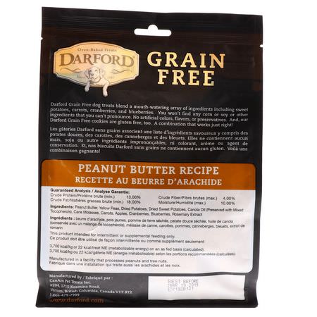 寵物零食, 寵物: Darford, Grain Free, Premium Oven-Baked Dog Treats, Peanut Butter Recipe, 12 oz (340 g)