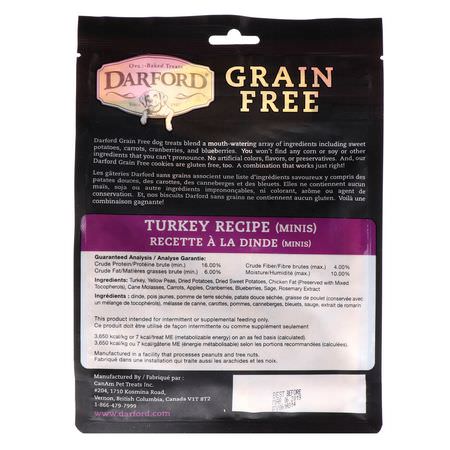 寵物零食, 寵物: Darford, Grain Free, Premium Oven-Baked Dog Treats, Turkey Recipe, Minis, 12 oz (340 g)