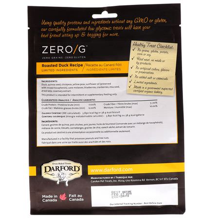 寵物零食, 寵物: Darford, Zero/G, Oven Baked, All Natural, Treats For Dogs, Roasted Duck Recipe, 12 oz (340 g)