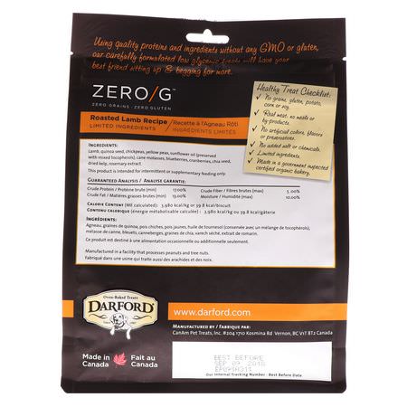 寵物零食, 寵物: Darford, Zero/G, Oven Baked, All Natural, Treats For Dogs, Roasted Lamb Recipe, 12 oz (340 g)