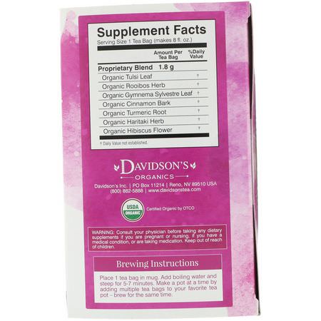 藥用茶, 涼茶: Davidson's Tea, Ayurvedic Infusions, Slim, 25 Tea Bags, 1.58 oz (45 g)