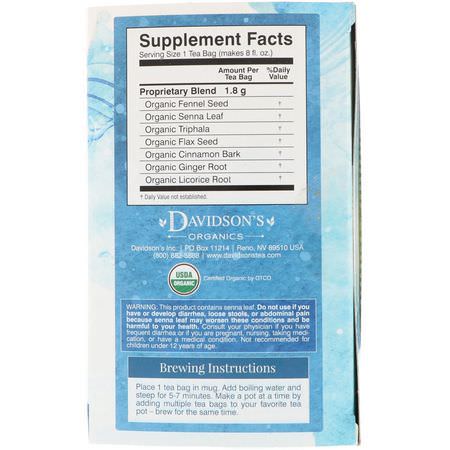 藥用茶, 涼茶: Davidson's Tea, Organic, Ayurvedic Infusions, Laxative, 25 Tea Bags, 1.58 oz (45 g)