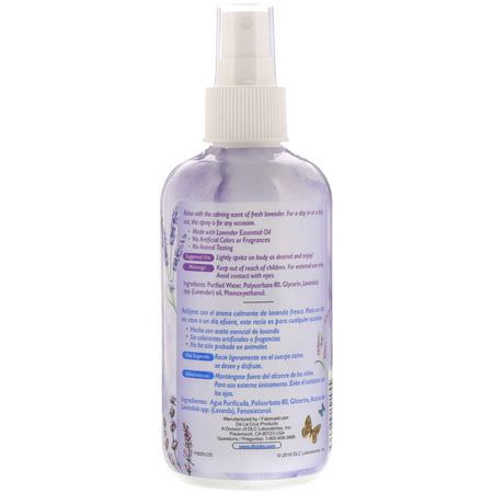 精油噴霧, 香水: De La Cruz, Lavender Water Body Spray, 8 fl oz (236 ml)