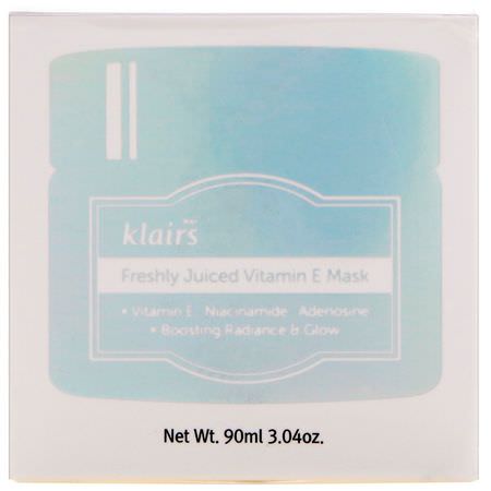 K美容保濕霜, 乳霜: Dear, Klairs, Freshly Juiced Vitamin E Mask, 3.4 oz (90 ml)