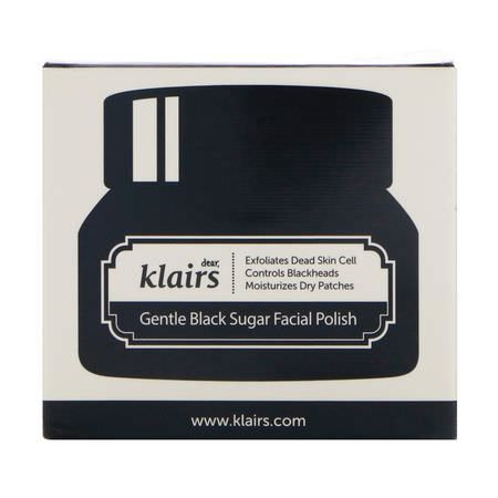 去角質, 去角質: Dear, Klairs, Gentle Black Sugar Facial Polish, 3.8 oz (110 g)