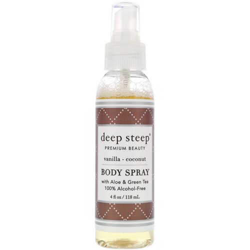 Deep Steep, Body Spray, Vanilla - Coconut, 4 fl oz (118 ml) Review