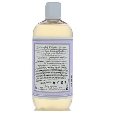 沐浴露, 沐浴露: Deep Steep, Body Wash, Lavender - Vanilla, 17 fl oz (503 ml)
