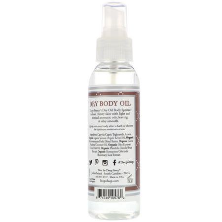 油, 沐浴鹽: Deep Steep, Dry Body Oil, Vanilla - Coconut, 4 fl oz (118 ml)
