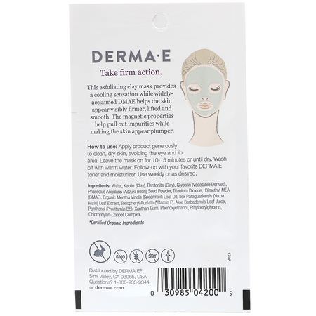 泥膜, 果皮: Derma E, Firming Magnetic Clay Mask, Adzuki Beans & Spearmint, 0.35 oz ( 10 g)