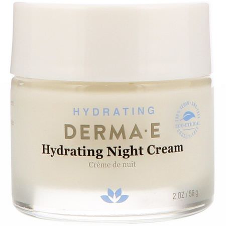 Derma E Night Moisturizers Creams Hyaluronic Acid Serum Cream - 霜, 透明質酸精華, 夜間保濕劑, 面霜