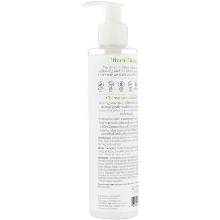 綠茶護膚, 清潔劑: Derma E, Sensitive Skin Cleanser, 6 fl oz (175 ml)
