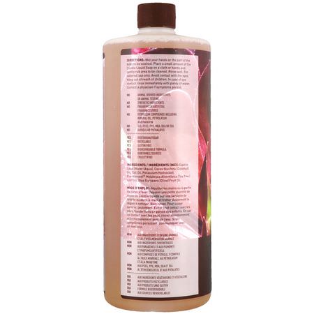 清潔劑, 洗面奶: Desert Essence, Castile Liquid Soap with Eco-Harvest Tea Tree Oil, 32 fl oz (960 ml)