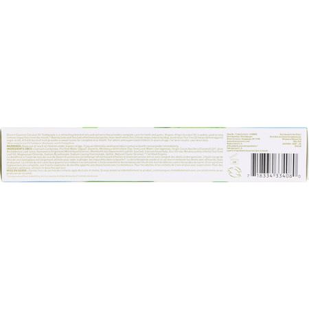 無氟化物, 牙膏: Desert Essence, Coconut Oil Toothpaste, Coconut Mint, 6.25 oz (176 g)