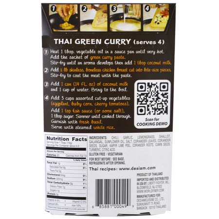 醬, 咖哩醬: deSIAM, Thai Green Curry Paste, Hot, 2.4 oz (70 g)