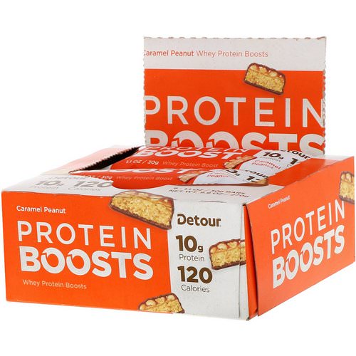 Detour, Protein Boosts Bars, Caramel Peanut, 9 Bars, 1.1 oz (30 g) Each Review