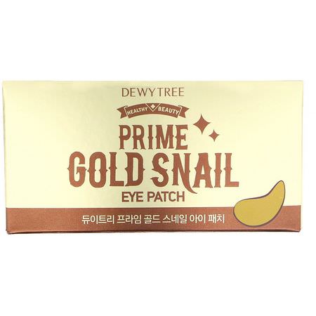 K美容面膜, 果皮: Dewytree, Prime Gold Snail Eye Patch, 60 Patches, 90 g