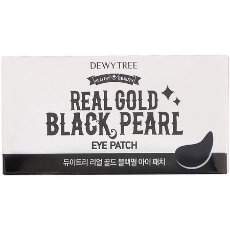 K美容面膜, 果皮: Dewytree, Real Gold Black Pearl Eye Patch, 60 Patches, 90 g