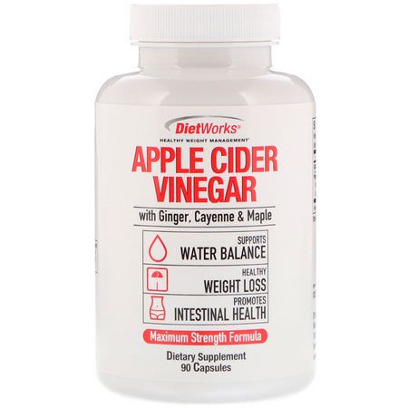 DietWorks Apple Cider Vinegar - 蘋果醋, 體重, 飲食, 補品