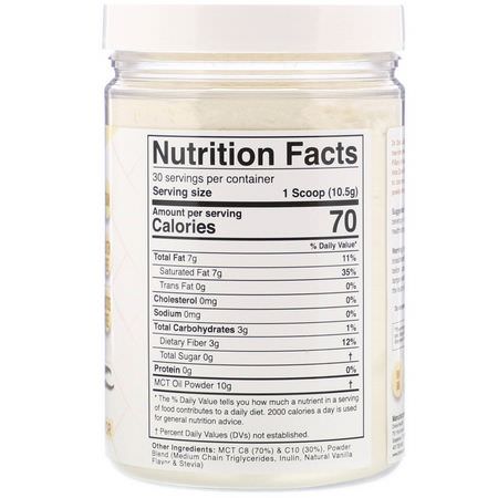 MCT油, 重量: Divine Health, Dr. Colbert's Keto Zone, MCT Oil Powder, French Vanilla, 11.11 oz (315 g)