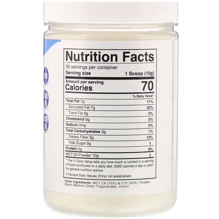 MCT油, 重量: Divine Health, Dr. Colbert's Keto Zone, MCT Oil Powder, Unflavored, 10.58 oz (300 g)