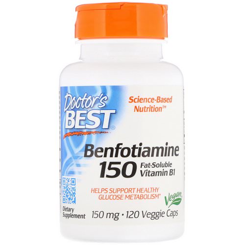 Doctor's Best, Benfotiamine 150, Fat-Soluble Vitamin B1, 150 mg, 120 Veggie Caps Review