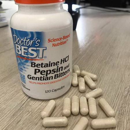 Doctor's Best, Betaine HCL, Pepsin & Gentian Bitters, 360 Capsules