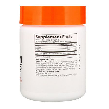 膠原蛋白補充劑, 關節: Doctor's Best, Collagen, Types 1 & 3 Powder, 7.1 oz (200 g)