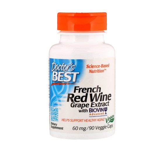 Doctor's Best, French Red Wine Grape Extract, 60 mg, 90 Veggie Caps Review